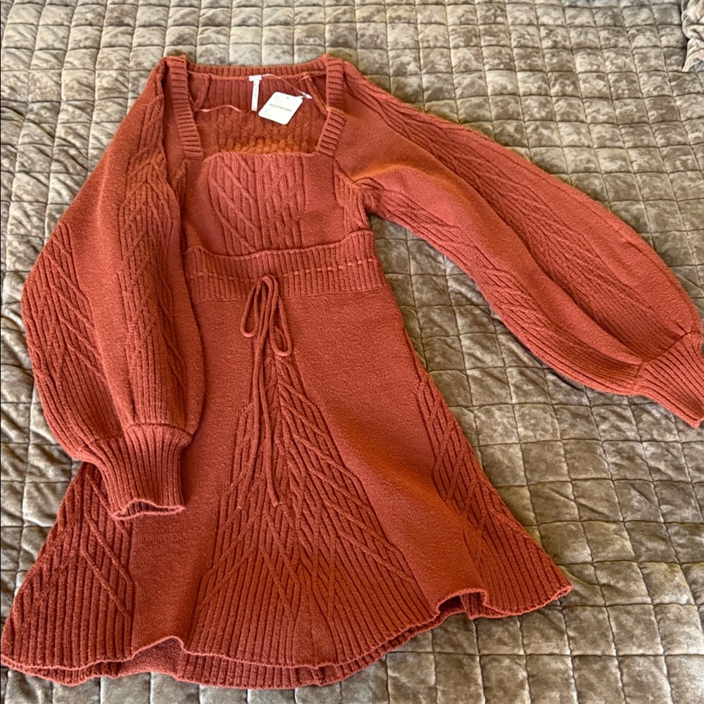 Stylish free people Rust sweater dress